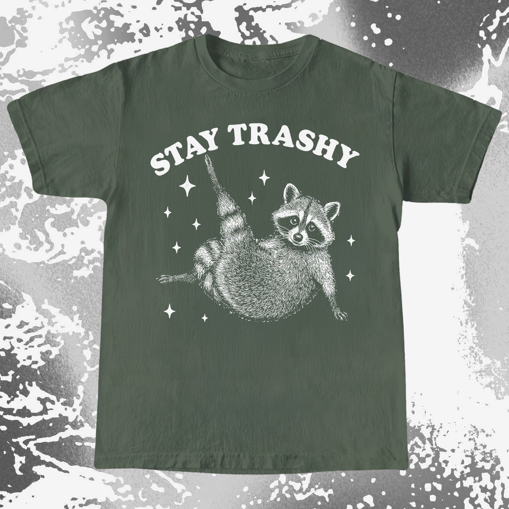 Funny Raccoon Stay Trashy Cute Trash Panda Shirt, funny meme tee gift (view 5)