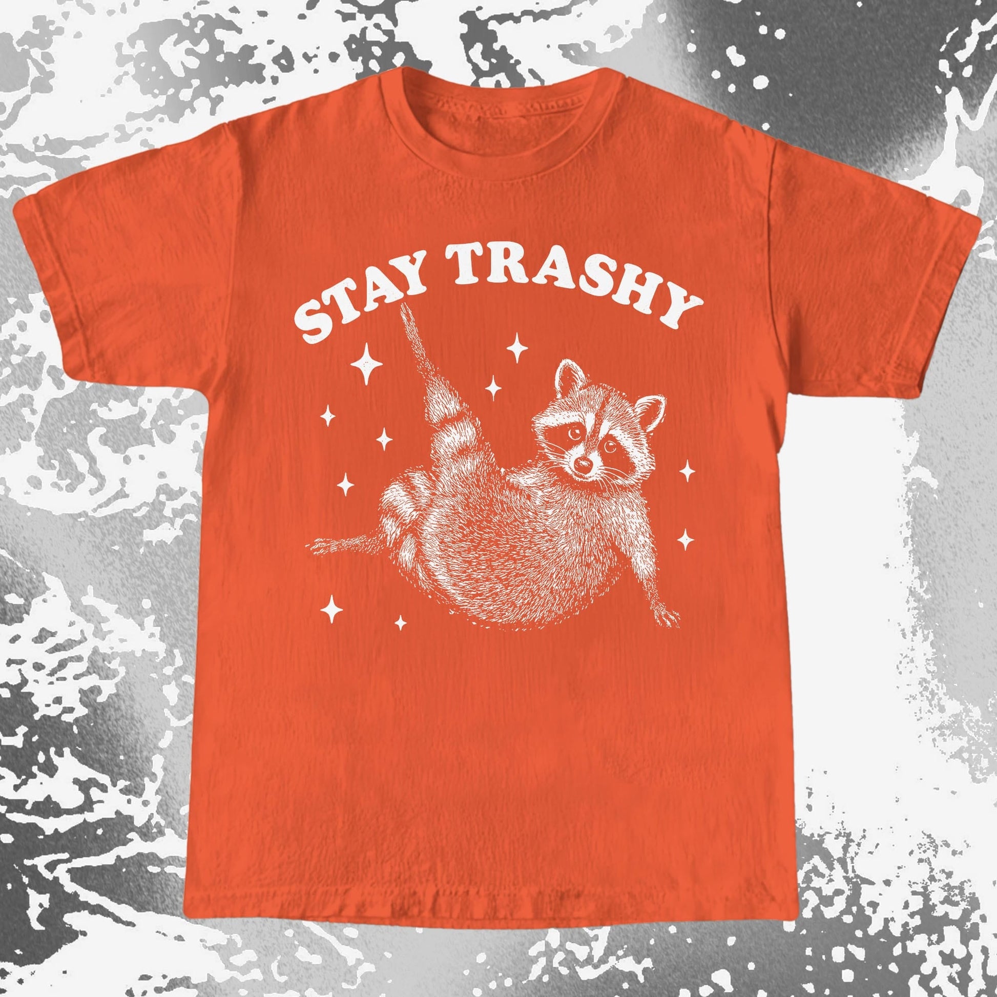 Funny Raccoon Stay Trashy Cute Trash Panda Shirt, funny meme tee gift (view 6)