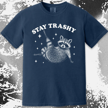 Funny Raccoon Stay Trashy Cute Trash Panda Shirt, funny meme tee gift (view 16)