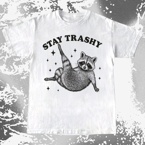 Funny Raccoon Stay Trashy Cute Trash Panda Shirt, funny meme tee gift