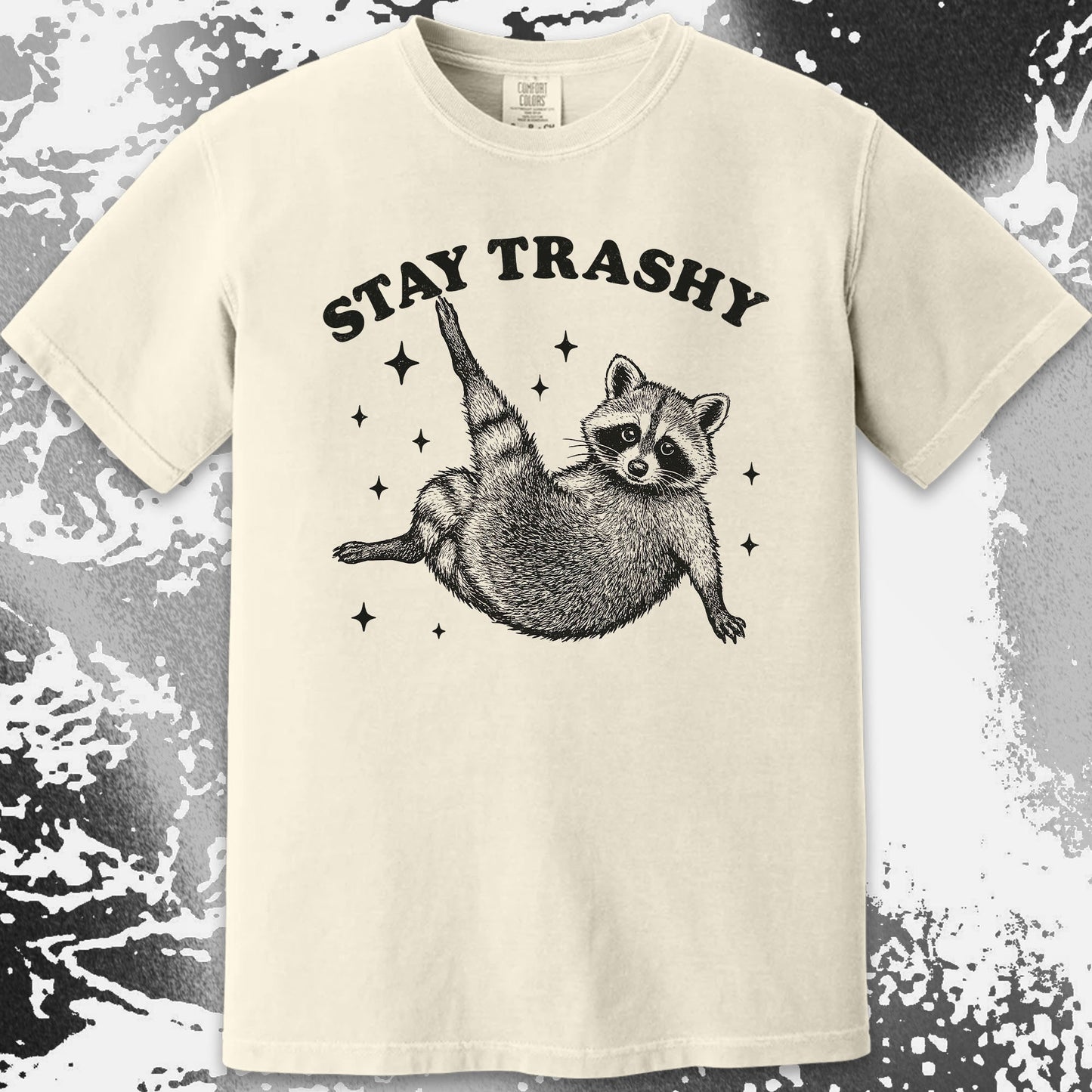 Funny Raccoon Stay Trashy Cute Trash Panda Shirt, funny meme tee gift (view 11)
