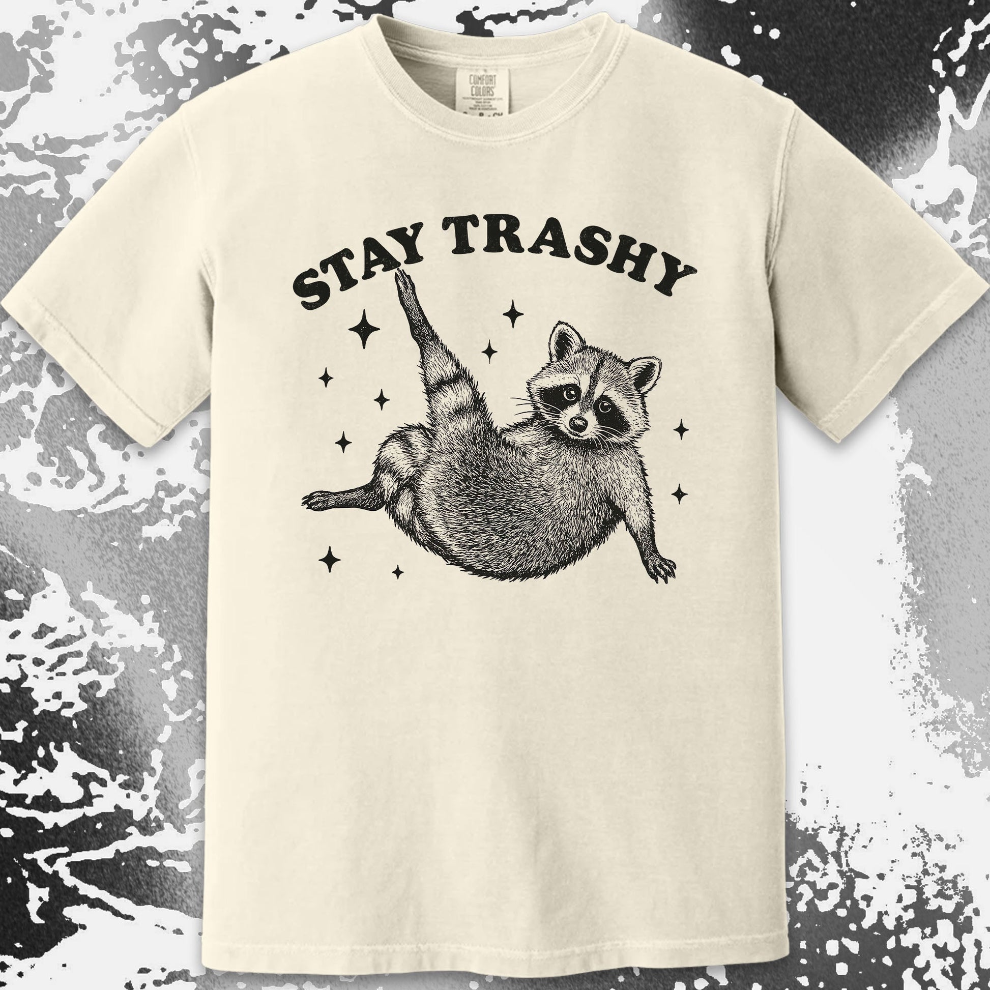 Funny Raccoon Stay Trashy Cute Trash Panda Shirt, funny meme tee gift (view 11)