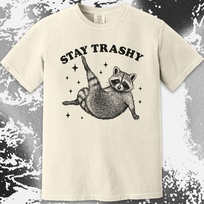 Funny Raccoon Stay Trashy Cute Trash Panda Shirt, funny meme tee gift (view 11)