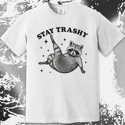 Funny Raccoon Stay Trashy Cute Trash Panda Shirt, funny meme tee gift (view 10)