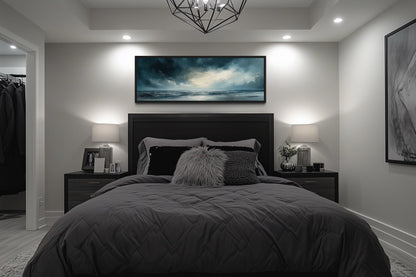 Stormy Horizon Over The Ocean Panoramic Canvas Wall Art