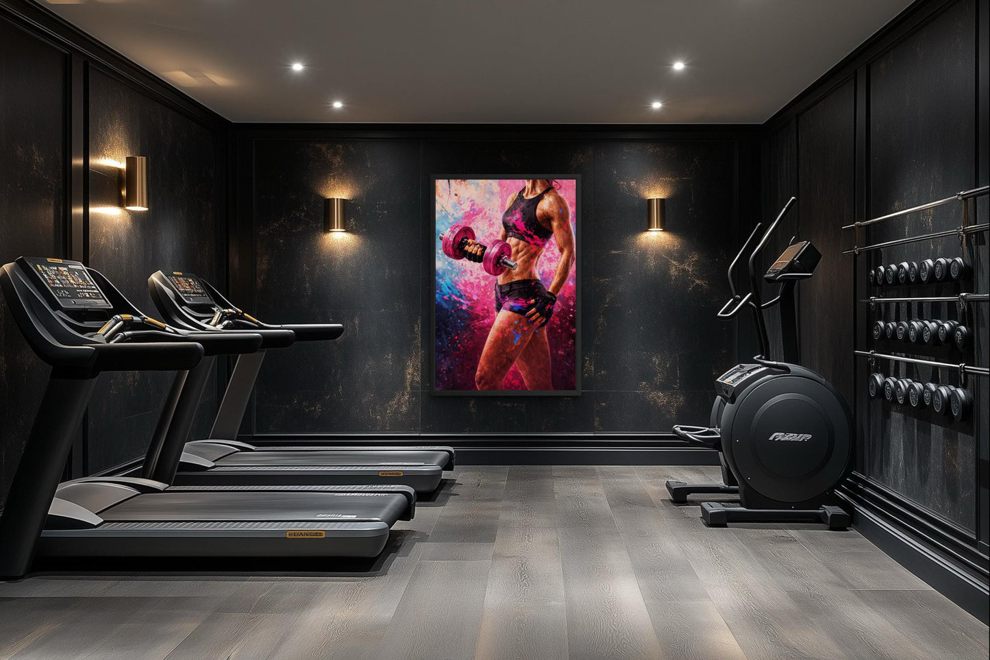 Strong Woman Fitness Art - Motivational Gym Canvas | Powerful Workout Wall Decor