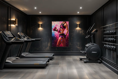 Strong Woman Fitness Art - Motivational Gym Canvas | Powerful Workout Wall Decor