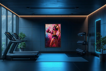 Strong Woman Fitness Art - Motivational Gym Canvas | Powerful Workout Wall Decor