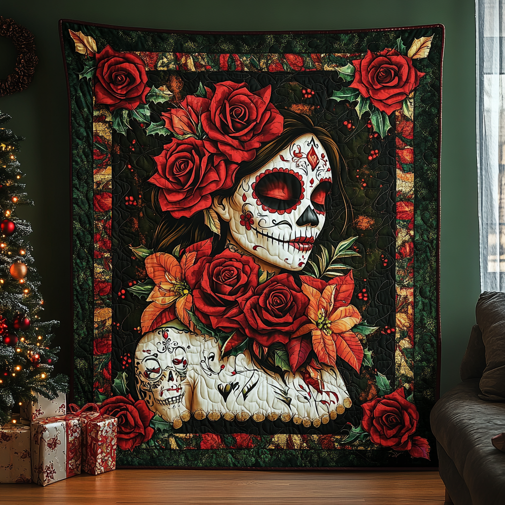 Throw (55'' x 60'') /Sugar Skull Delight Quilted Blanket