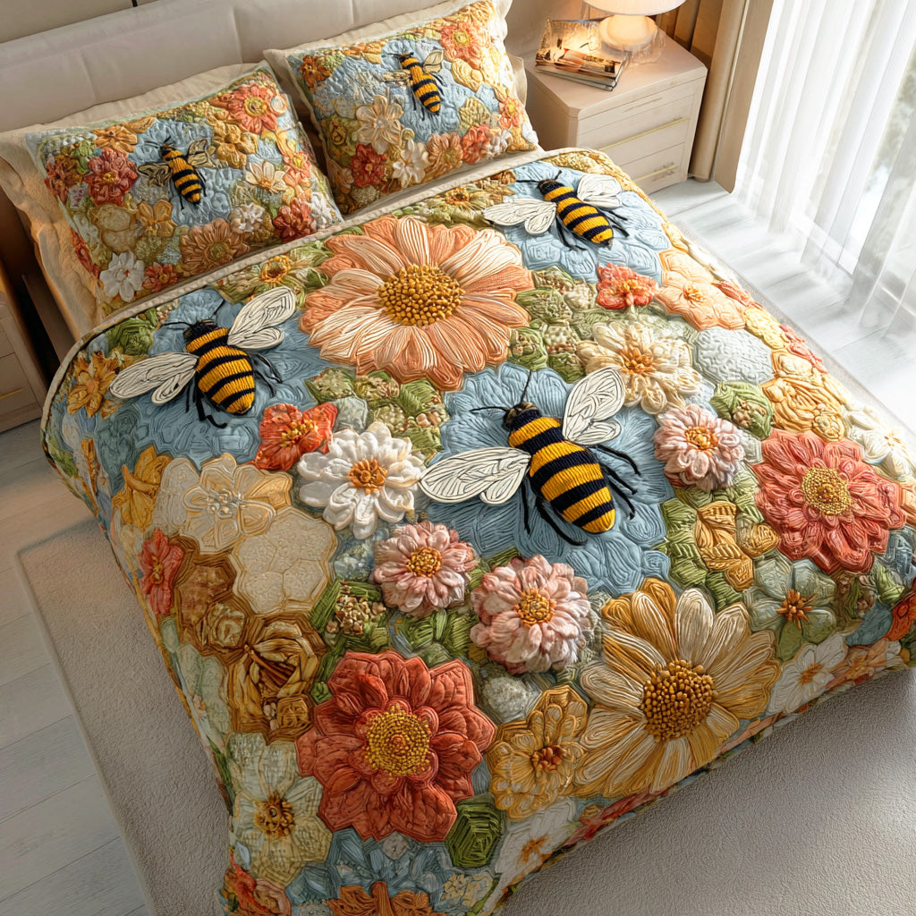 Summer Drift 3-Piece Quilted Bedding Set - Single (59" x 70")