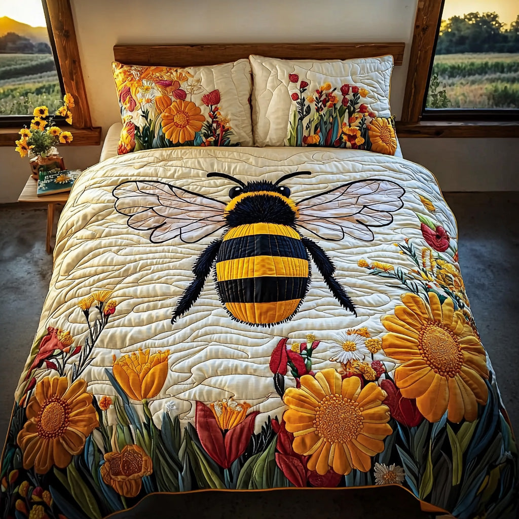 Sunbeam Flight 3-Piece Quilted Bedding Set - Single (59" x 70")