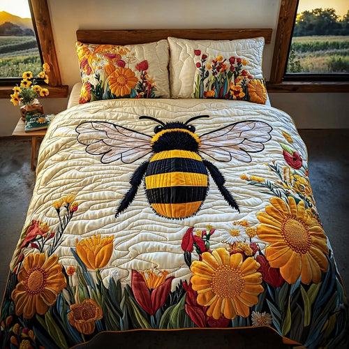 Sunbeam Flight 3-Piece Quilted Bedding Set - Single (59" x 70")