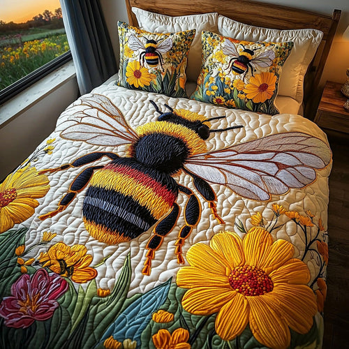 Sunbee Bloom 3-Piece Quilted Bedding Set - Single (59" x 70")