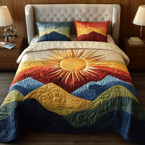 Sunburst Magic 3-Piece Quilted Bedding Set - Single (59" x 70")