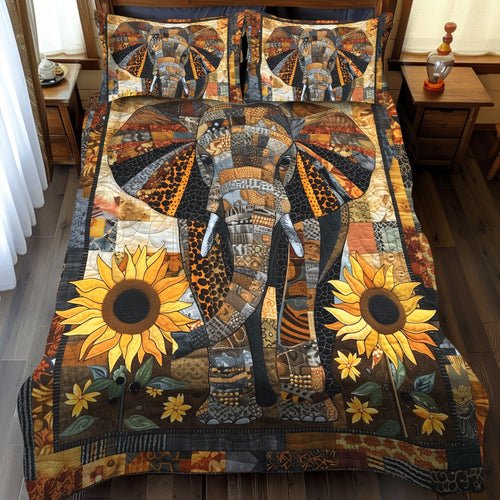 Sunflower Safari 3-Piece Quilted Bedding Set - Single (59" x 70")