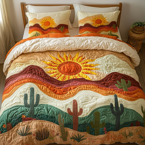 Sunflower Bliss 3-Piece Quilted Bedding Set - Single (59" x 70")