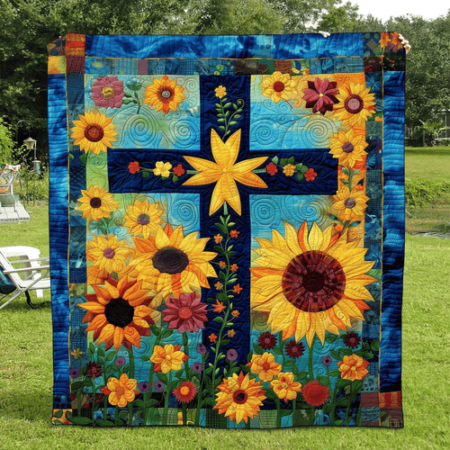 Throw (55'' x 60'') /Sunlit Cross Quilted Blanket