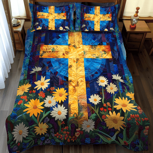 Sunlit Garden 3-Piece Quilted Bedding Set - Single (59" x 70")