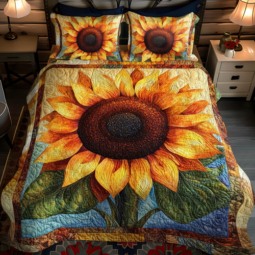 Sunlit Fields Quilted Bedding Set - Single (59" x 70")