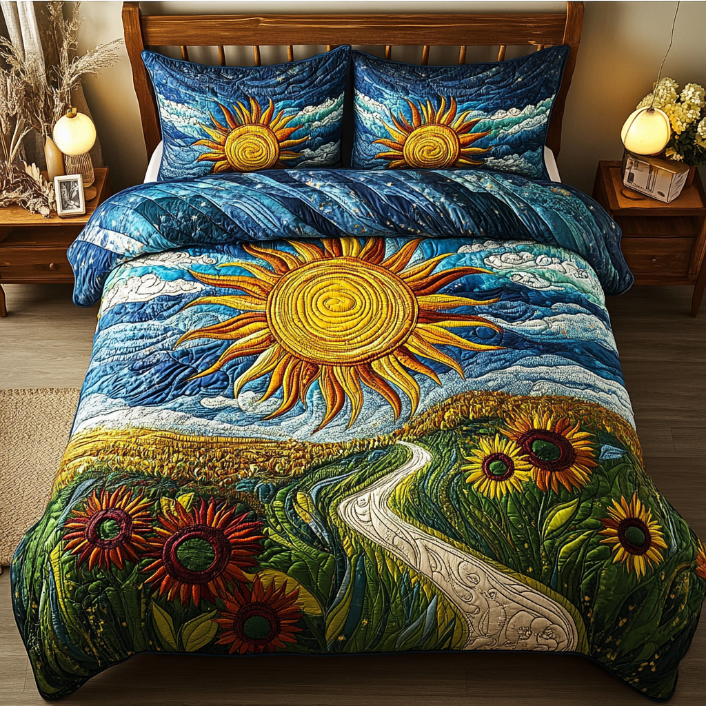 Sunny Meadow 3-Piece Quilted Bedding Set - Single (59" x 70")