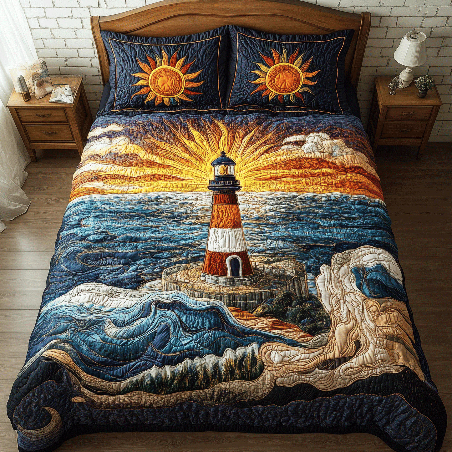 Sunset Beacon 3-Piece Quilted Bedding Set - Single (59" x 70")