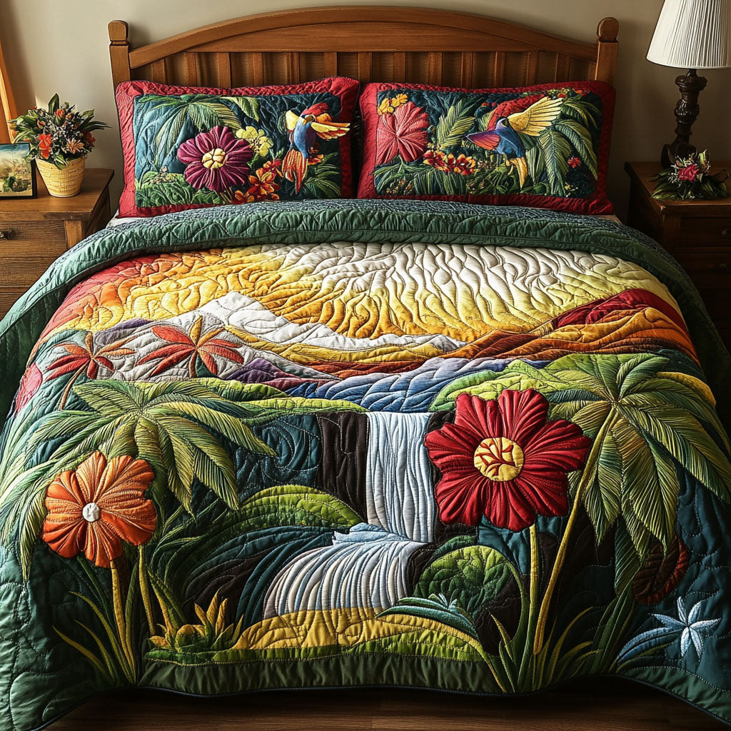 Sunset Haven 3-Piece Quilted Bedding Set - Single (59" x 70")