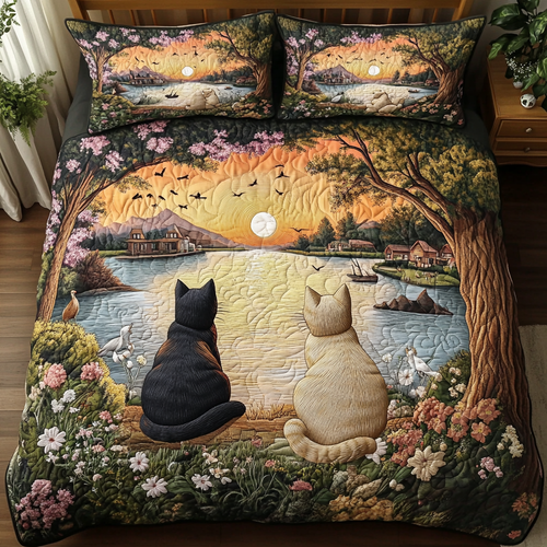 Sunset Pals 3-Piece Quilted Bedding Set - Single (59" x 70")