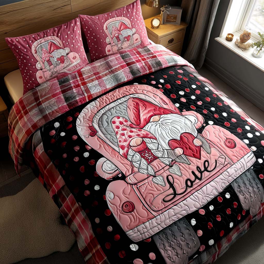 Sweet Gnome Dreams 3-Piece Quilted Bedding Set - Single (59" x 70")