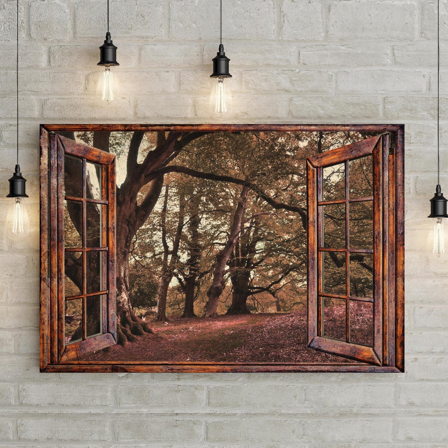 To The Woods Windows Canvas Wall Art