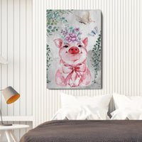 The Cutest Piglet Canvas Wall Art