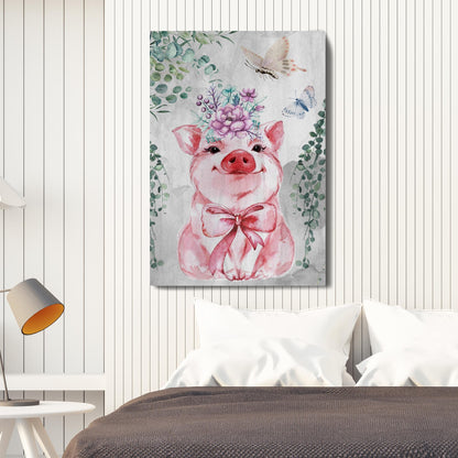 The Cutest Piglet Canvas Wall Art