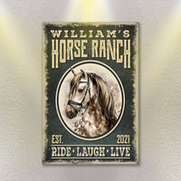 Family Horse Ranch Sign