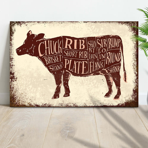 Cow Butcher Kitchen Sign