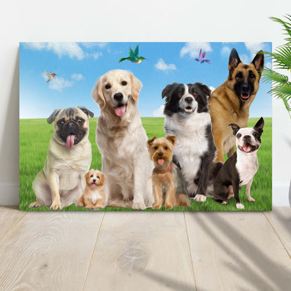 Happy Dogs Pet Canvas Wall Art