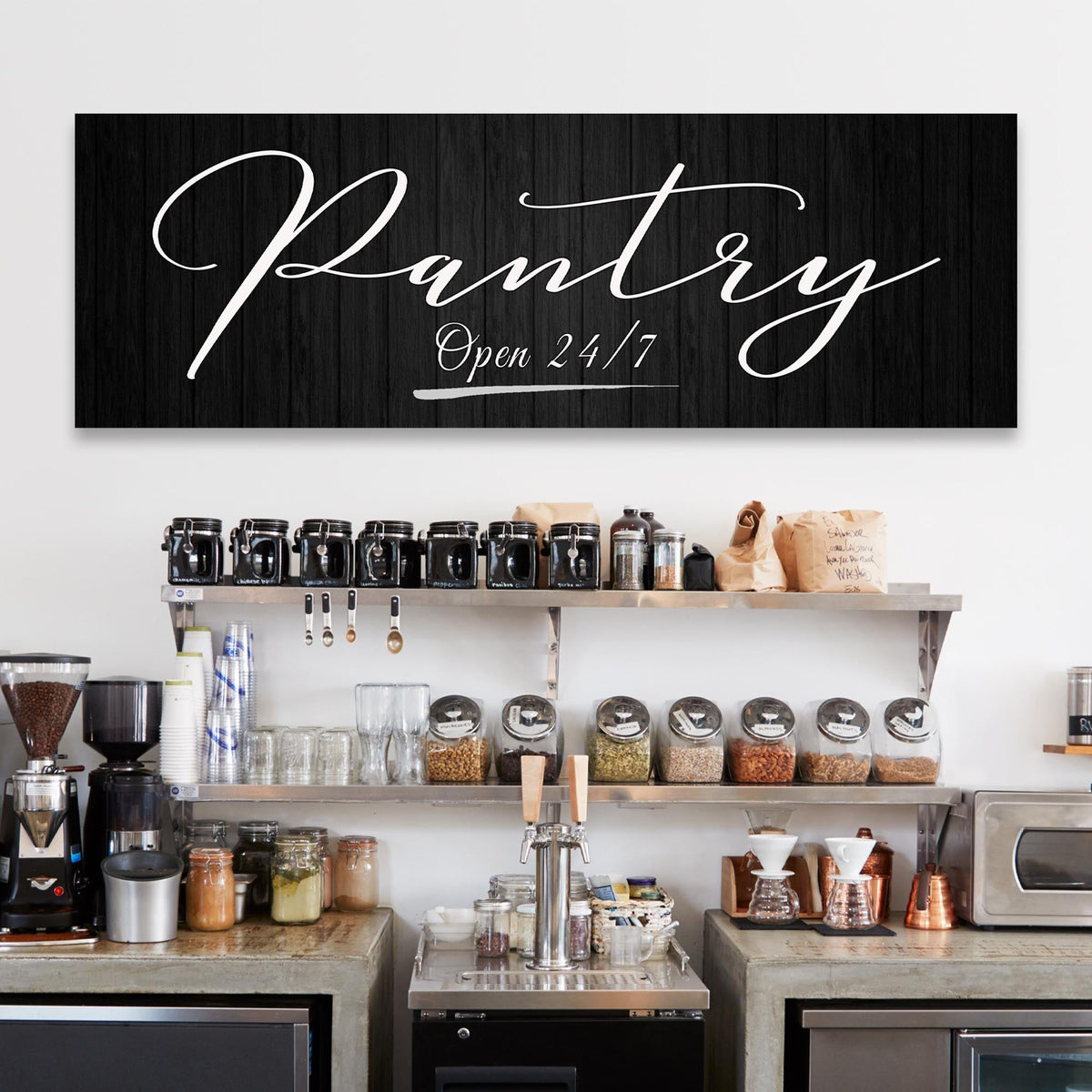 Pantry open kitchen sign metal wall decor
