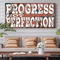 Progress Not Perfection Inspirational Sign II