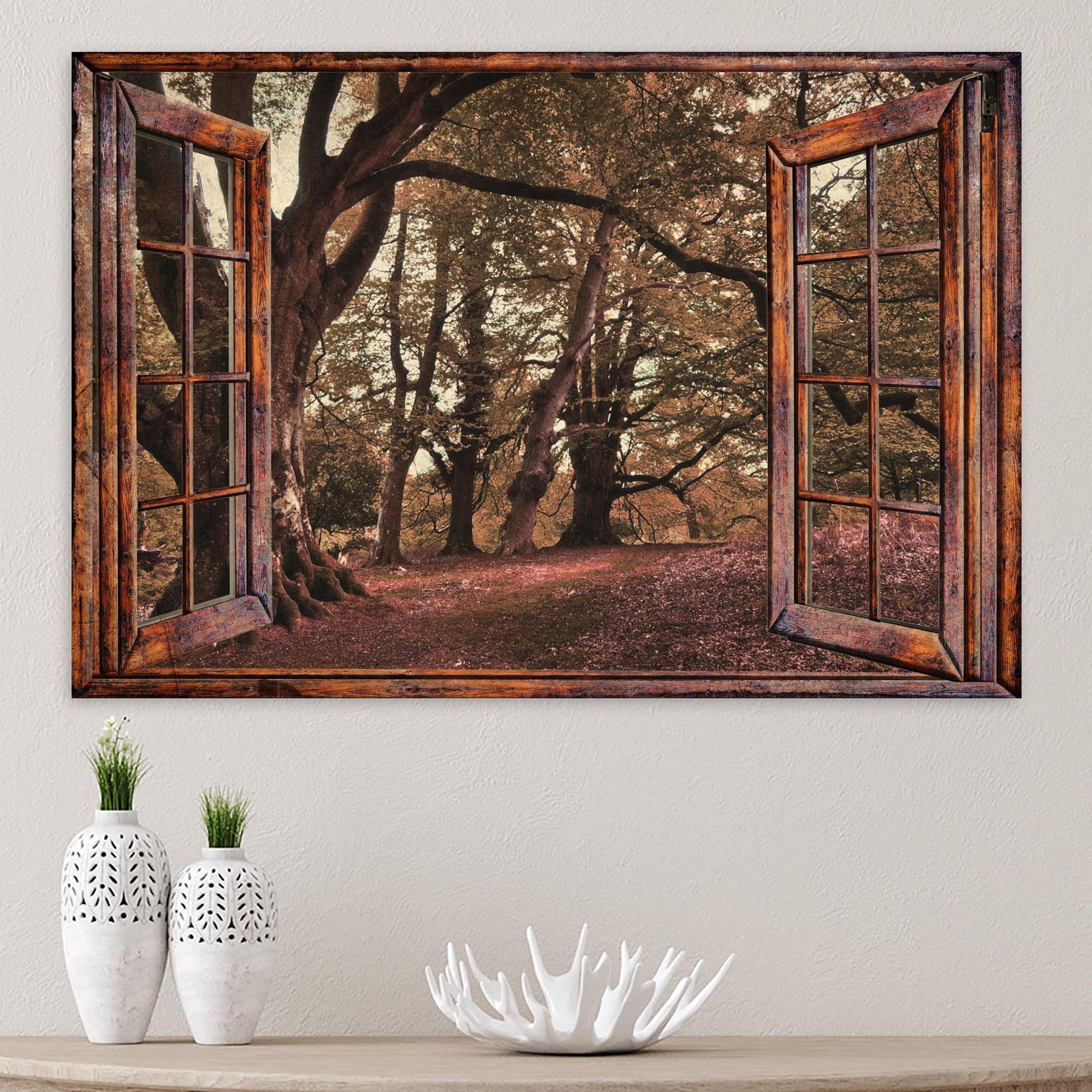 To The Woods Windows Canvas Wall Art
