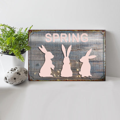 Spring Easter Bunnies Sign