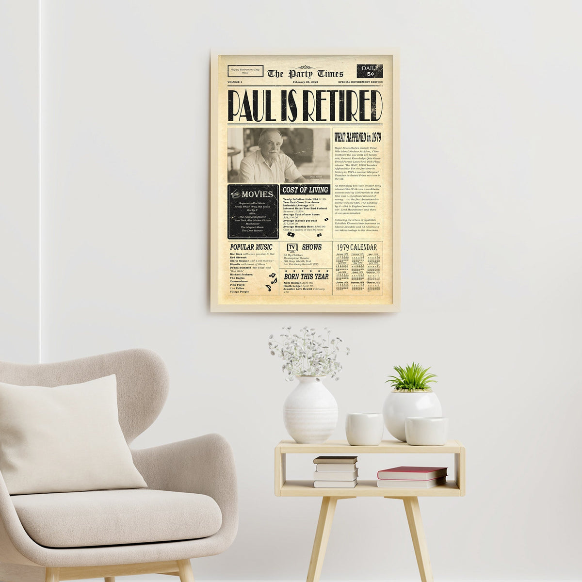 Newspaper Retirement Gift Sign