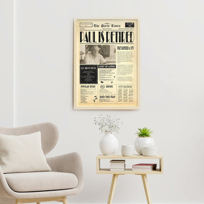 Newspaper Retirement Gift Sign