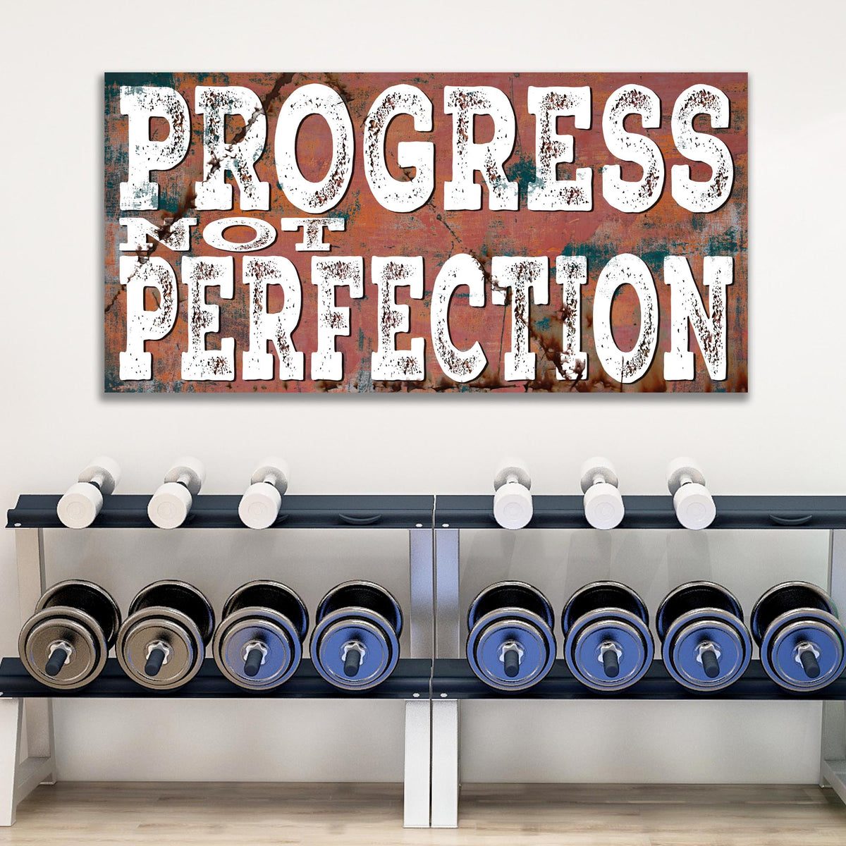 Progress Not Perfection Inspirational Sign II