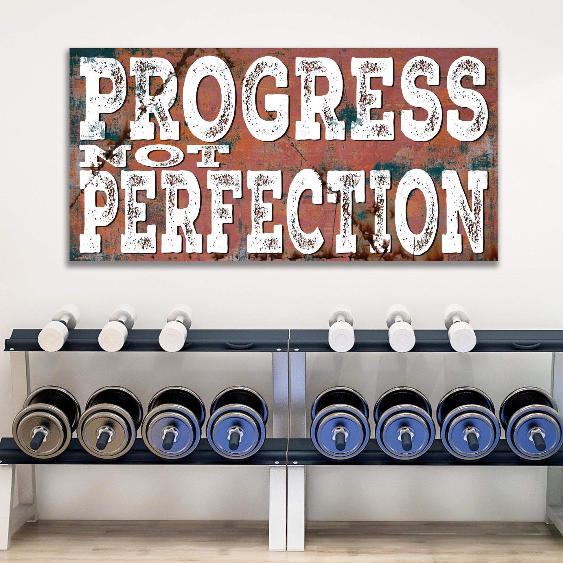 Progress Not Perfection Inspirational Sign II