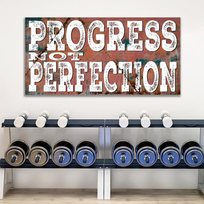 Progress Not Perfection Inspirational Sign II
