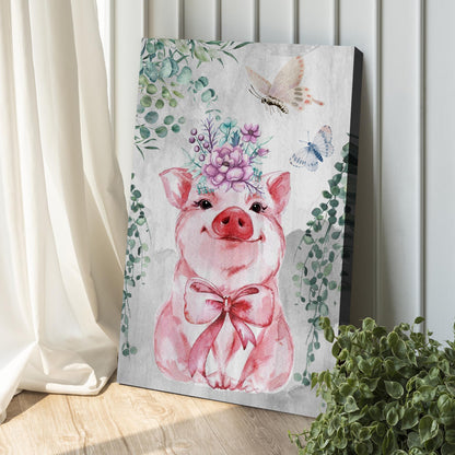The Cutest Piglet Canvas Wall Art