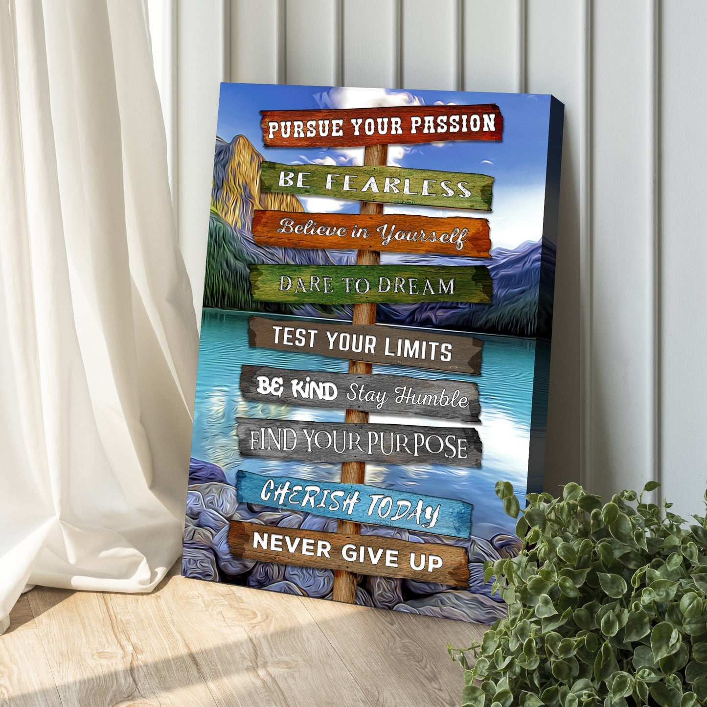 Pursue Your Passion Never Give Up Motivation Sign
