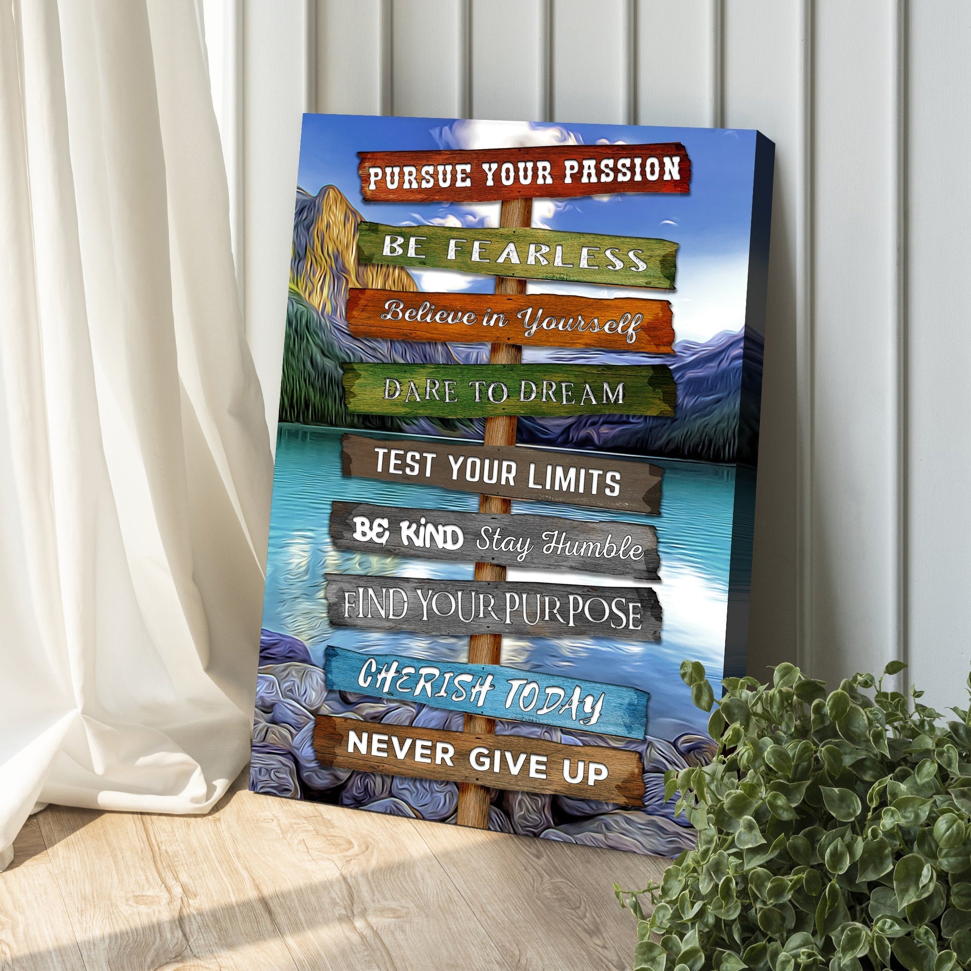 Pursue Your Passion Never Give Up Motivation Sign