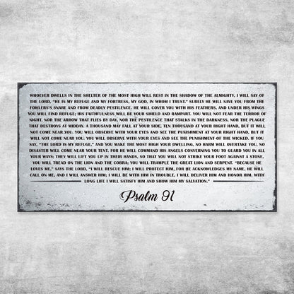 Psalm 91: 'Whoever Dwells in the Shelter of the Most High' Sign - Inspirational Christian Wall Art, Religious Decor