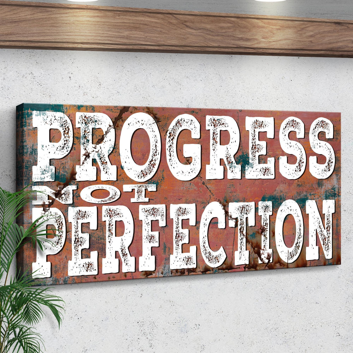 Progress Not Perfection Inspirational Sign II