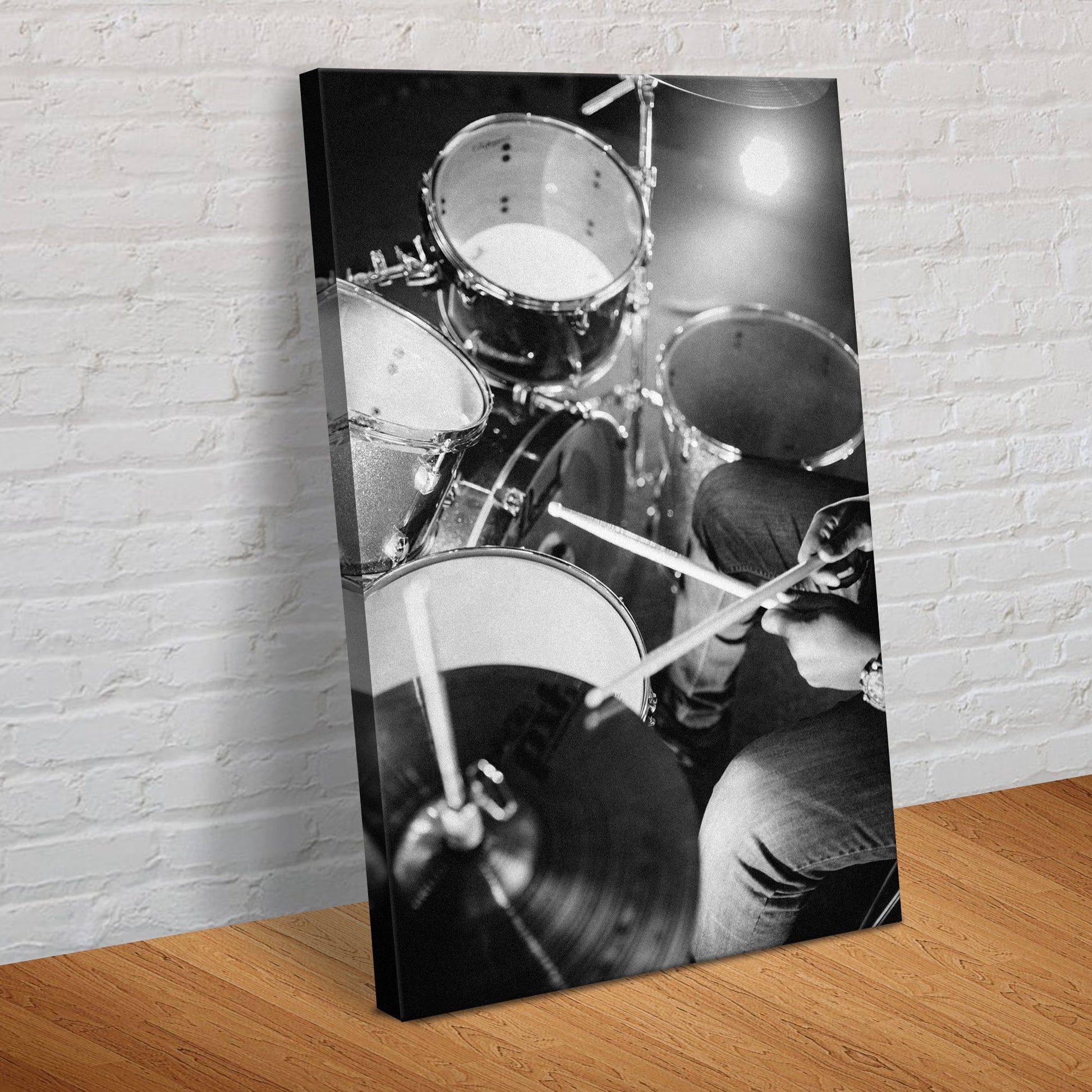 Drums Monochrome Canvas Wall Art