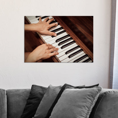 Piano Playing Canvas Wall Art